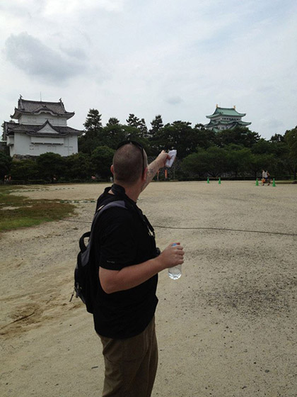 Author at <em>Nagoya-jo</em>. Nagoya, Japan, 2013. Photo credit: Alyssa Beall