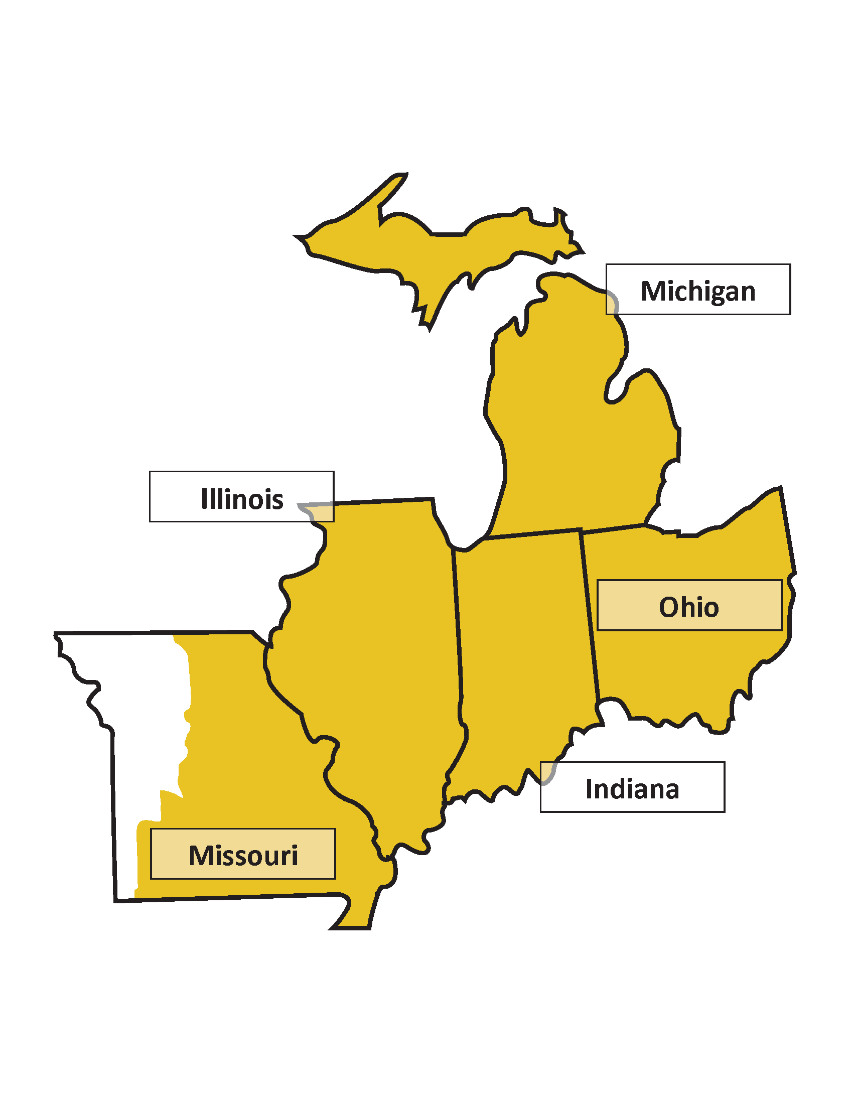 Map of the AAR Midwest Region
