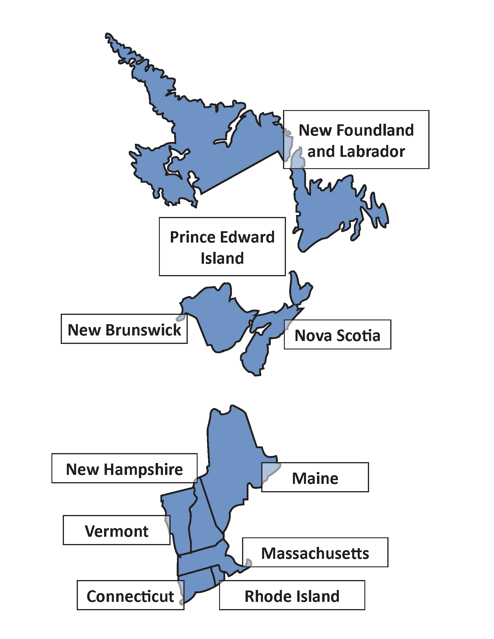 Map of the AAR New England-Maritimes Region
