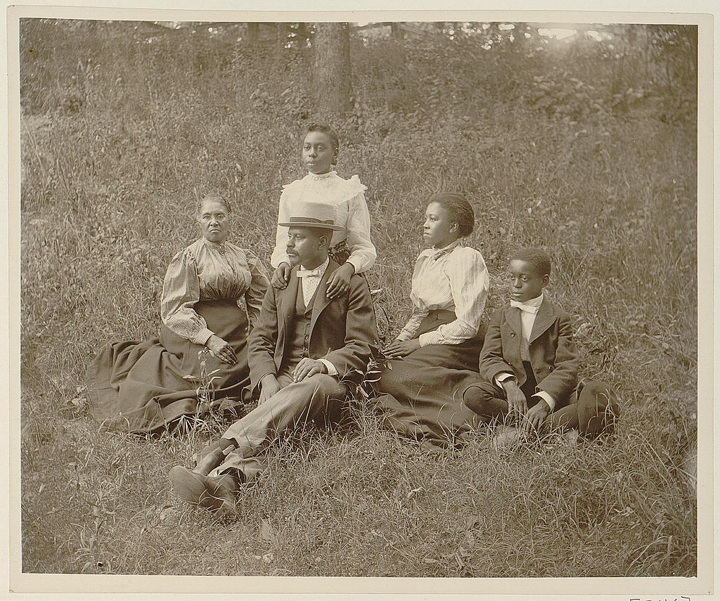 African American outdoor family portrait, c.1899