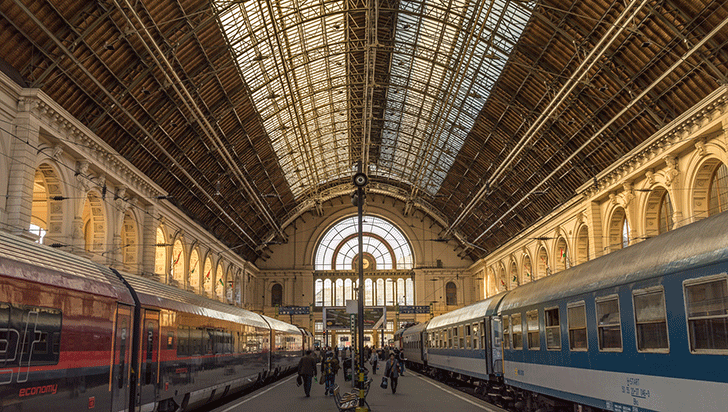 Interior of Budapest train station